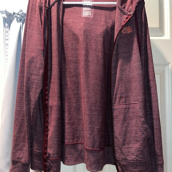 Maroon North Face Zipper Lightweight w/Hood - Picture 1 of 3